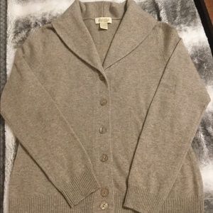 PECK & PECK Beige, 100% Cashmere Cardigan, Size L